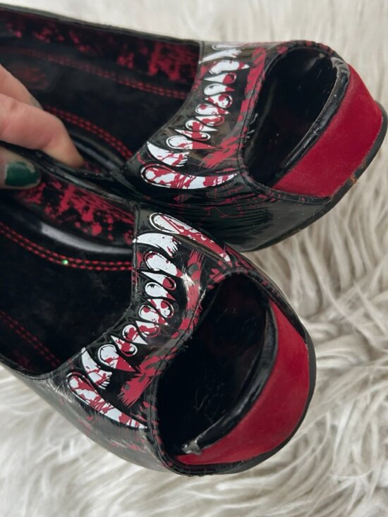 Iron Fist Wolfbeater Platform Heels Peeptoe Shoes 8 - Picture 3 of 10